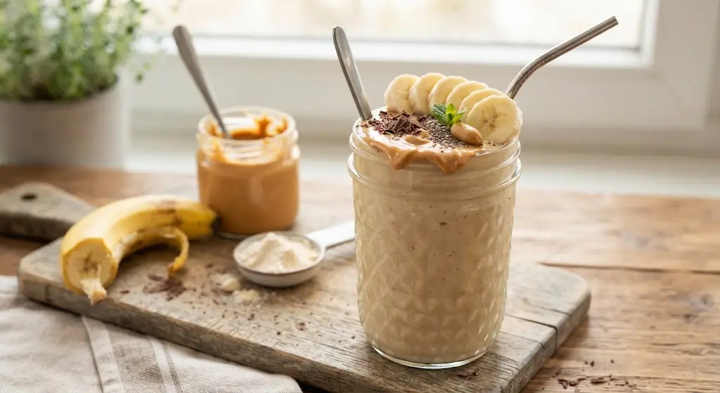 Banana Peanut Butter Protein Smoothie